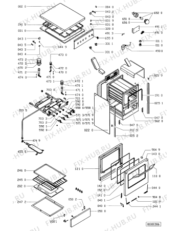 Схема №1 SG 4520 WS с изображением Клавиша для плиты (духовки) Whirlpool 481941129812