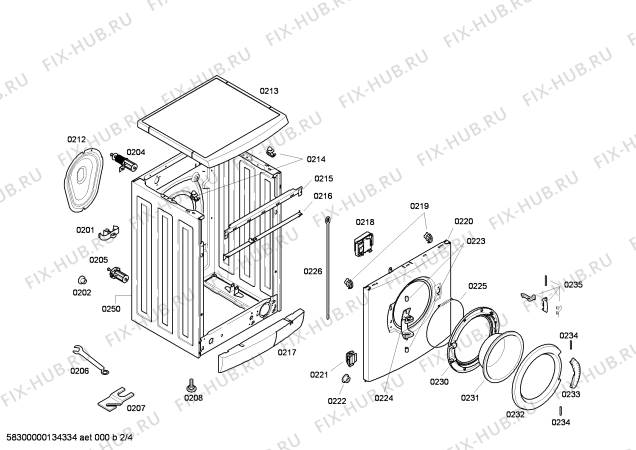 Взрыв-схема стиральной машины Bosch WAE20462PL Maxx 7 - Схема узла 02