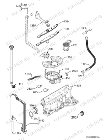 Взрыв-схема посудомоечной машины Zanussi ZDT12051FA - Схема узла Hydraulic System 272