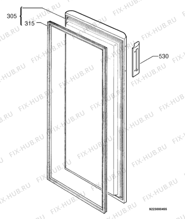 Взрыв-схема холодильника Zanussi ZV210R-1 - Схема узла Door 003