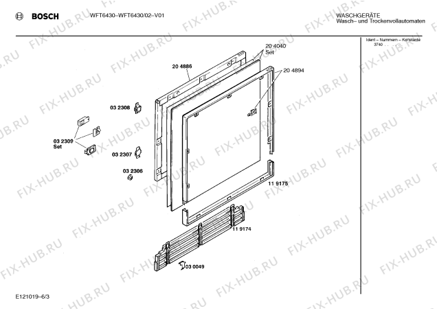 Схема №1 WFT6430 с изображением Панель для стиралки Bosch 00286137