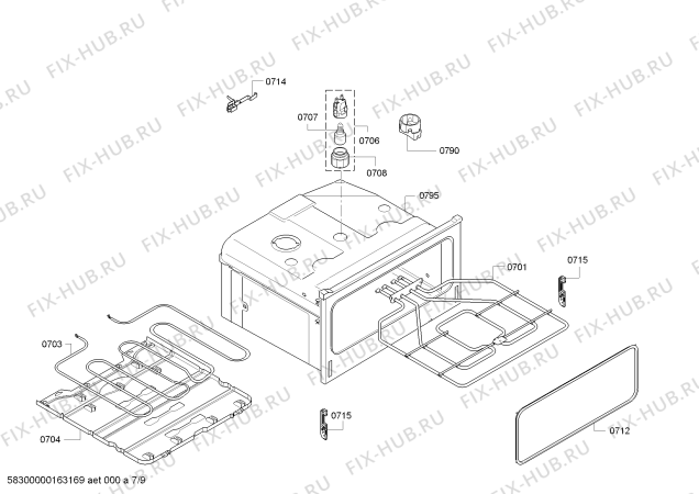 Взрыв-схема плиты (духовки) Bosch HBM43S550A - Схема узла 08