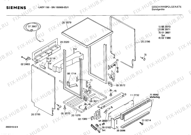 Взрыв-схема посудомоечной машины Siemens SN150900 - Схема узла 04