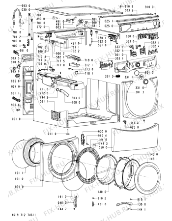 Схема №1 MHWE950WW00 с изображением Ручка (крючок) люка для стиралки Whirlpool 480111102776