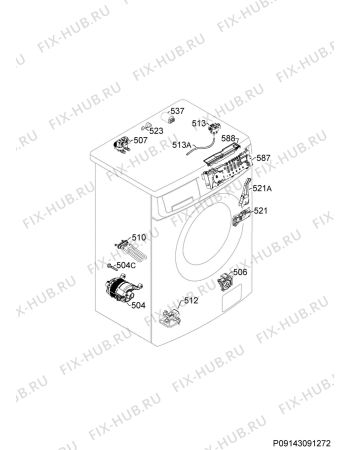 Схема №4 L61270BI с изображением Модуль (плата) для стиральной машины Aeg 973914528117034