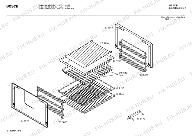 Схема №2 HBN366BGB с изображением Панель управления для духового шкафа Bosch 00354879