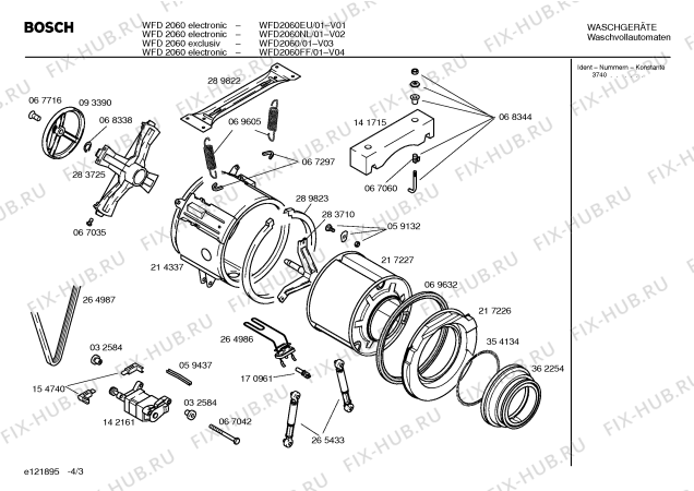 Схема №1 WFD2060 WFD2060 electronic с изображением Инструкция по эксплуатации для стиральной машины Bosch 00528748