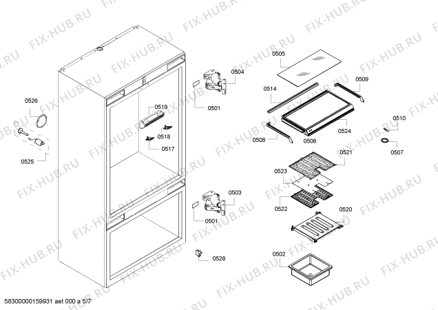 Схема №2 T30IB800SP с изображением Тэн оттайки для холодильника Bosch 00687380