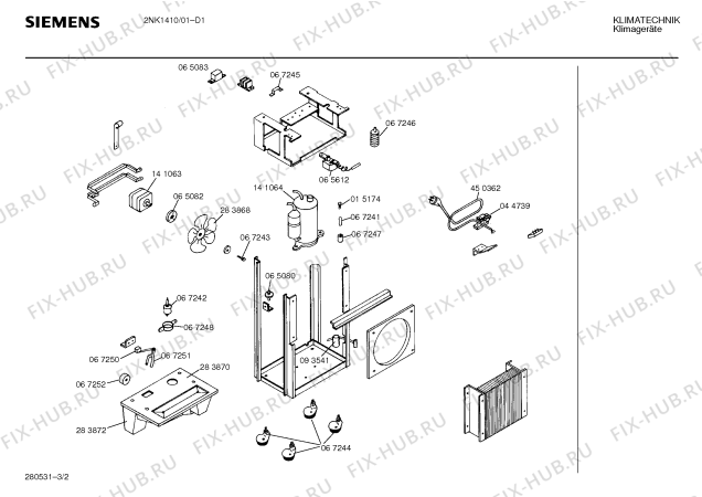 Схема №1 2NK1410 с изображением Лопасти вентилятора для стиралки Bosch 00283868