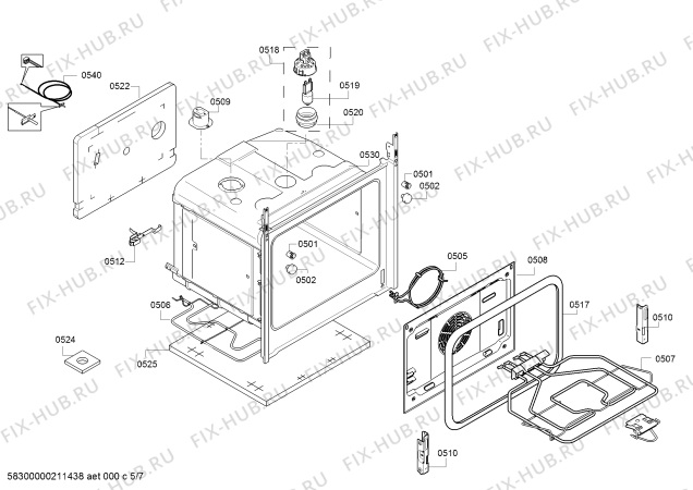 Схема №3 HXR390G50Z с изображением Столешница для плиты (духовки) Bosch 00717597