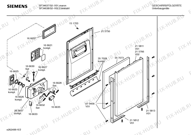 Схема №1 SF24230 с изображением Инструкция по эксплуатации для посудомойки Siemens 00525069