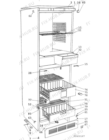 Взрыв-схема холодильника Rosenlew RJP348REKO - Схема узла C10 Cabinet/Interior
