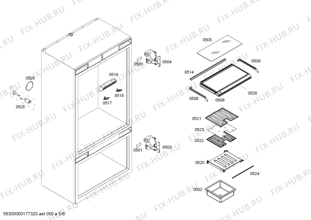 Схема №1 CIB36M1IR1 с изображением Крепеж для холодильной камеры Bosch 00249210