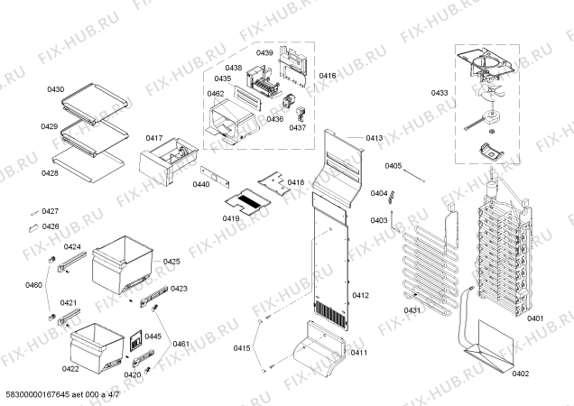 Схема №1 RS295311 Gaggenau с изображением Дверь для холодильной камеры Bosch 00710053