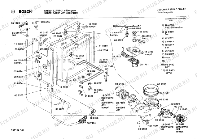 Взрыв-схема посудомоечной машины Bosch SMI5013JK - Схема узла 02