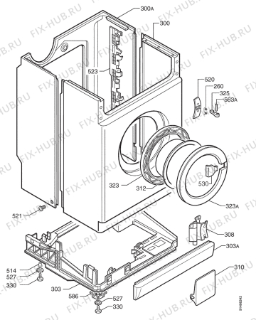 Взрыв-схема стиральной машины Husqvarna Electrolux QW828H - Схема узла Cabinet + armatures