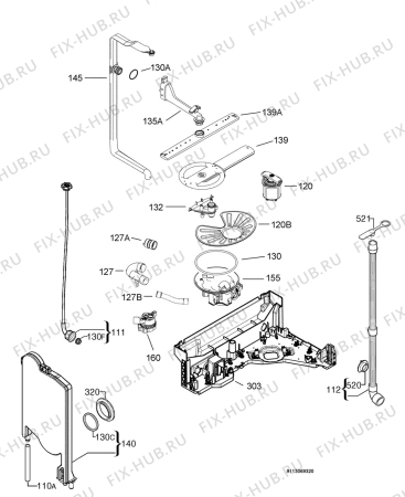 Взрыв-схема посудомоечной машины Electrolux ESF67060XR - Схема узла Hydraulic System 272