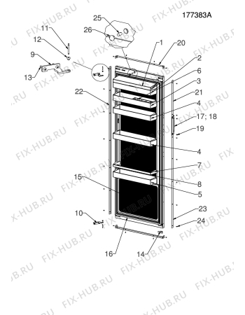 Взрыв-схема холодильника Electrolux EK28011RBR - Схема узла Door 003