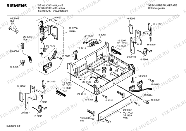 Взрыв-схема посудомоечной машины Siemens SE34530 - Схема узла 05