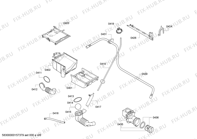 Взрыв-схема стиральной машины Bosch WAE283A4 Maxx 6 VarioPerfect - Схема узла 04