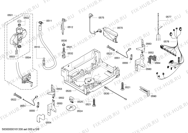 Схема №1 DI461131 с изображением Планка для посудомойки Bosch 00673381