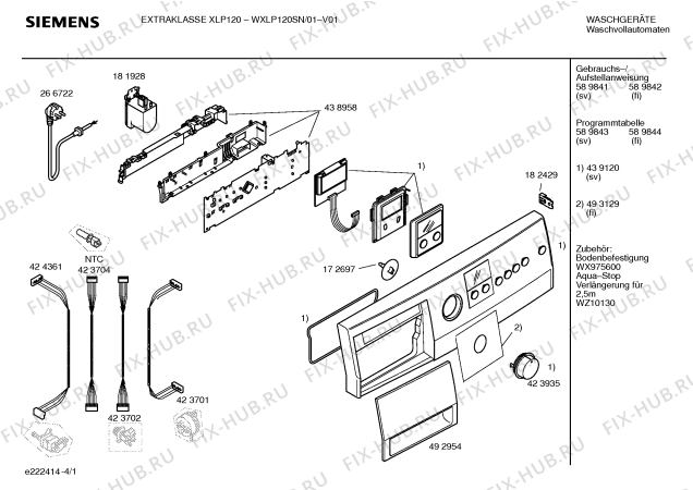 Схема №1 WXLP120SN Extraklasse XLP120 с изображением Панель управления для стиральной машины Siemens 00439120