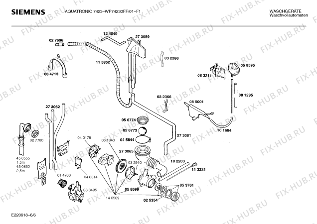 Взрыв-схема стиральной машины Siemens WP74230FF AQUATRONIC 7423 - Схема узла 06