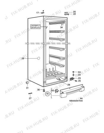 Взрыв-схема холодильника Electrolux EUC2501 - Схема узла C10 Cabinet