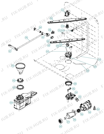 Взрыв-схема посудомоечной машины Asko D5253 BI TW   -SS Bi Soft (339146, DW70.3) - Схема узла 03