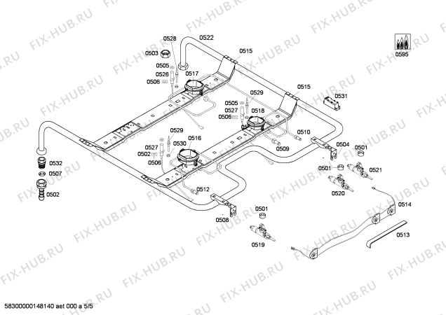 Схема №1 HGV745220 с изображением Ремкомплект для плиты (духовки) Bosch 10002590