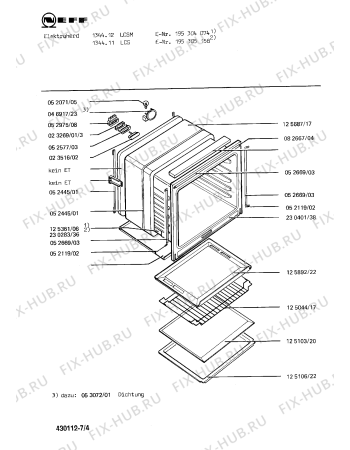Взрыв-схема плиты (духовки) Neff 195305158 1344.11LCS - Схема узла 04