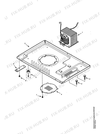 Взрыв-схема микроволновой печи Electrolux EMS2373W - Схема узла Floor