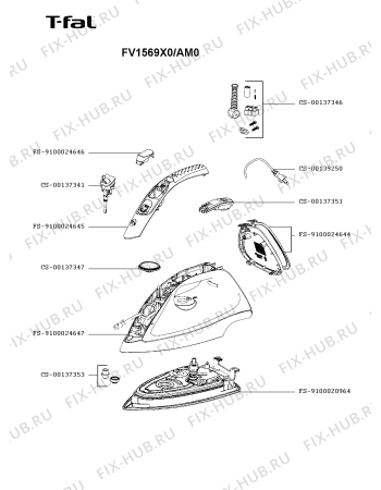 Схема №1 FV1569X0/AM0 с изображением Ручка для электропарогенератора Seb FS-9100024645