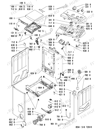 Схема №1 AWT 5108/1 с изображением Декоративная панель для стиралки Whirlpool 481245212044