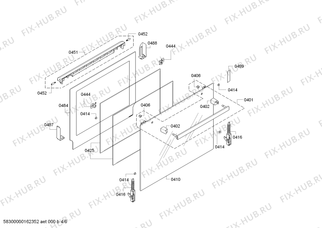 Взрыв-схема плиты (духовки) Bosch HEA23B156 - Схема узла 04
