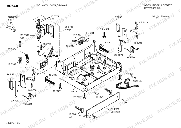 Взрыв-схема посудомоечной машины Bosch SGU4665 Silence comfort - Схема узла 05