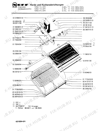 Взрыв-схема плиты (духовки) Neff 1313055804 1055/114CFM - Схема узла 04
