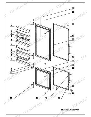 Взрыв-схема холодильника Electrolux EK306.4REBRSB - Схема узла Door 003