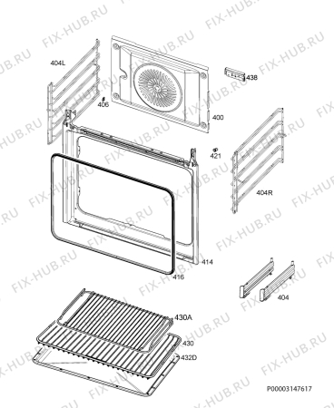 Взрыв-схема плиты (духовки) Zanussi ZOA35676WK - Схема узла Oven