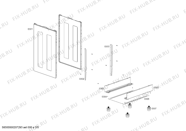 Схема №1 FP125I18SC COCINA CX681 INOX с изображением Трубка горелки для духового шкафа Bosch 11011801