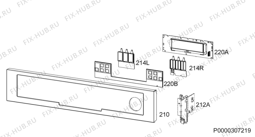 Взрыв-схема плиты (духовки) Rex Electrolux FQV303XEV - Схема узла Command panel 037