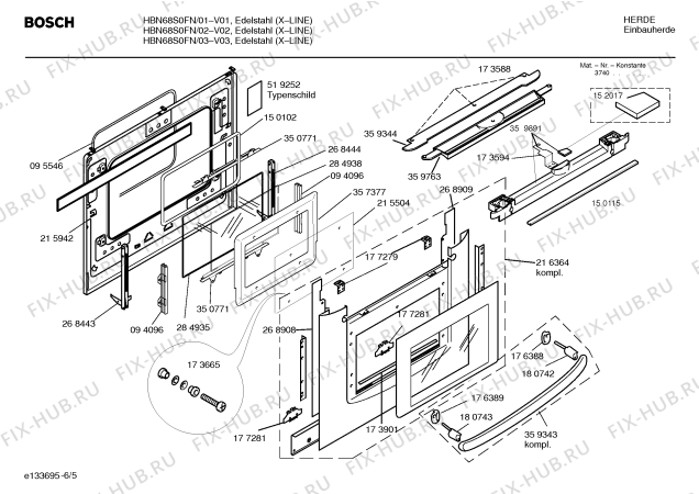 Схема №1 HBN68S0FN с изображением Инструкция по эксплуатации для электропечи Bosch 00527059