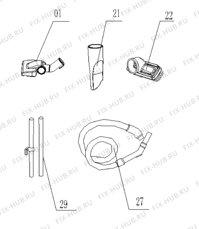 Взрыв-схема пылесоса Aeg Electrolux SMART450 - Схема узла Accessories