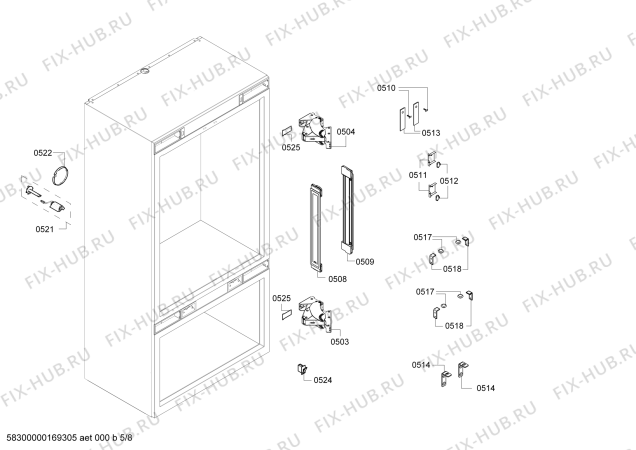 Схема №2 RB472301 Gaggenau с изображением Крепеж для холодильника Bosch 00618615