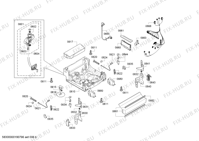 Схема №1 SR236W07IE, IQ300 с изображением Передняя панель для посудомойки Siemens 11023609