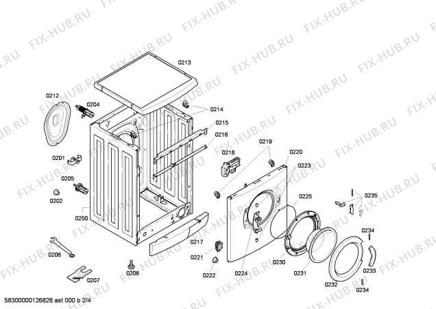 Взрыв-схема стиральной машины Bosch WAE28363GB Classixx 6 - Схема узла 02