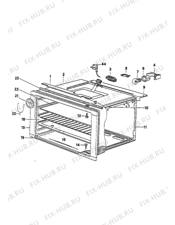 Взрыв-схема плиты (духовки) Electrolux GG610W2 - Схема узла Oven equipment