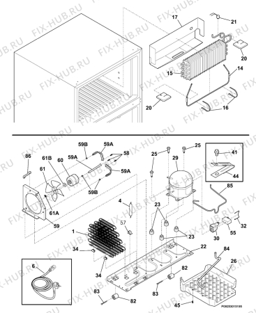 Взрыв-схема холодильника Frigidaire GLTF20V7DS0 - Схема узла Cooling system 017