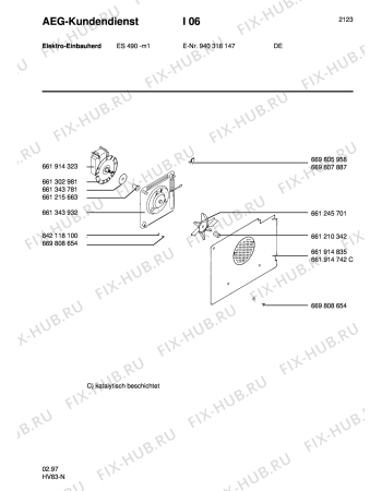 Взрыв-схема плиты (духовки) Aeg ES 490-M - Схема узла Section4