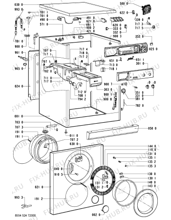 Схема №2 WAS 4749 с изображением Декоративная панель для стиральной машины Whirlpool 481245213207